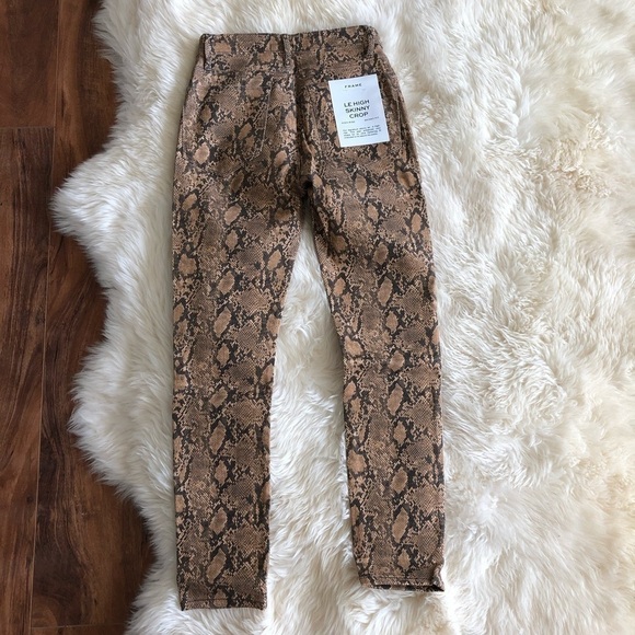 Frame Le High Crop Skinny Jeans Coated Python 26 - Picture 10 of 11